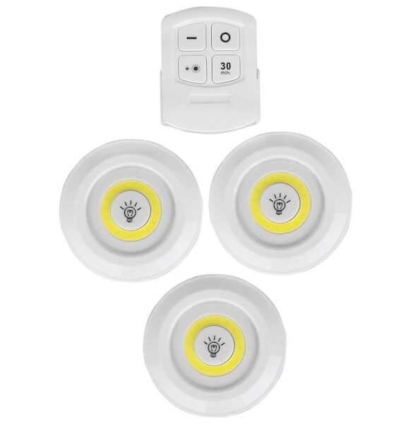 Kablosuz Uzaktan Kumandalı 3lü Led Lamba Seti